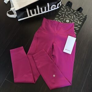 Lululemon Magenta Purple Wunder Train HR Tight 25” Pockets, Size 4 (NWT)